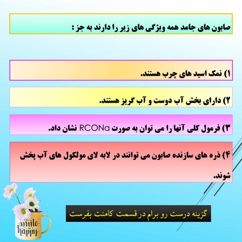 صابون‌ها شیمی دوازدهم